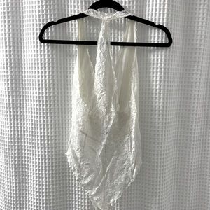 Free People White lace bodysuit